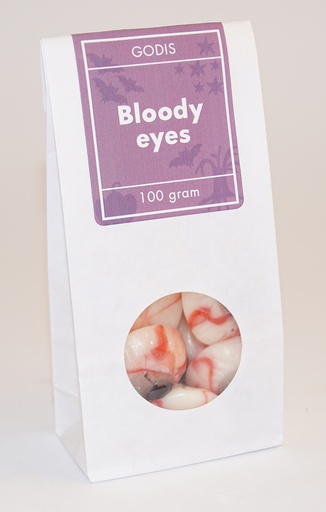 [L9752] Bloody Eyes candy white bag with window