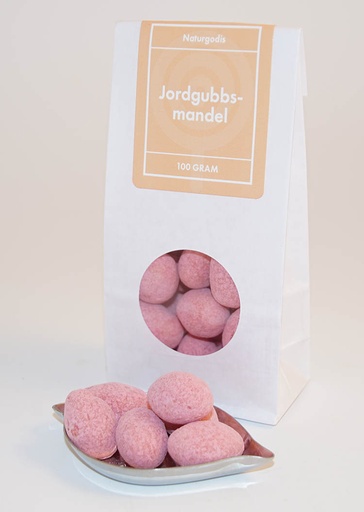 [L9757] Strawberry almond NARR white bag with window 100g