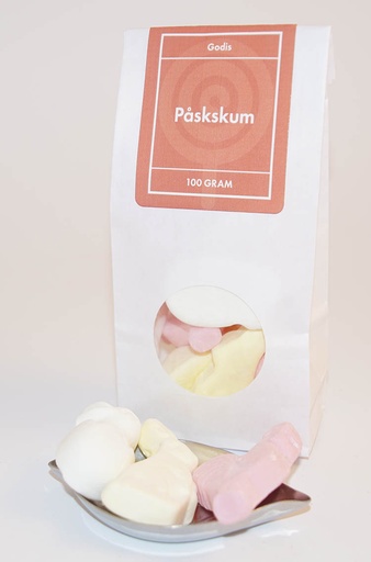 [L9813] Påskskummix vit påse med fönster 100g