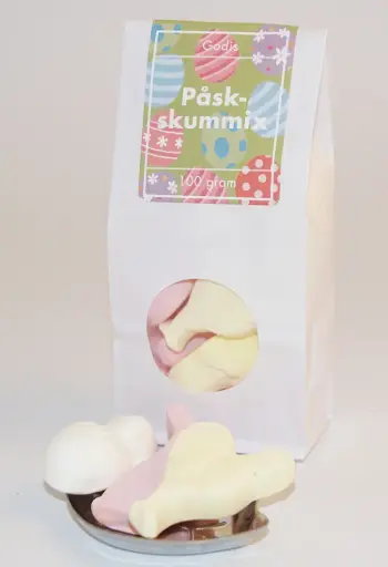[L9813B] Easter marshmallow mix white bag with window 100g