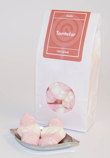 [L9902] Tomtefar vit påse med fönster 100g