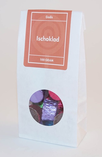 [L9904] Ice chocolate white bag with round window 100g
