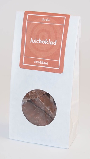 [L9905] Julchoklad Tomte FRANSSONS vit påse med fönster 100g
