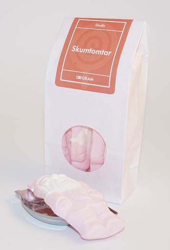 [L9909] Marshmallow santas large white bag with window 100g