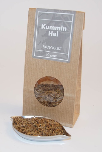 [LE110] Kummin hel EKO brun påse med fönster 40g