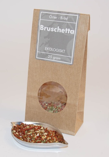 [LE15] Bruschetta EKO kryddblandning brun påse med fönster 25g