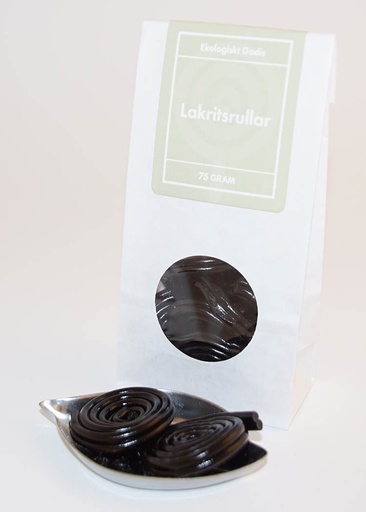 [LE9700] Liquorice rolls ORGANIC white bag with window 80g