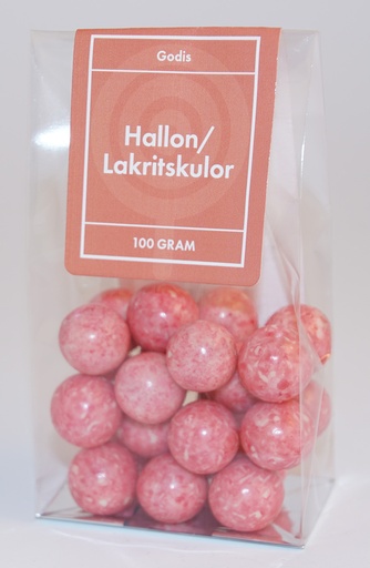 [P9052] Hallon/lakritskula Chokly fp i ståpåse 100g