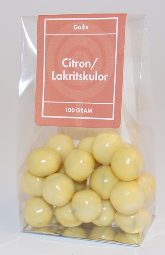 [P9057] Lemon/liquorice ball Chokly pack in stand-up pouch 100g
