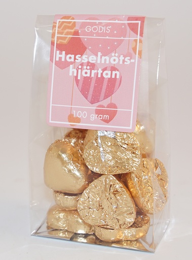 [P9079B] Hazelnut heart Gold paper pack in stand-up pouch 100g