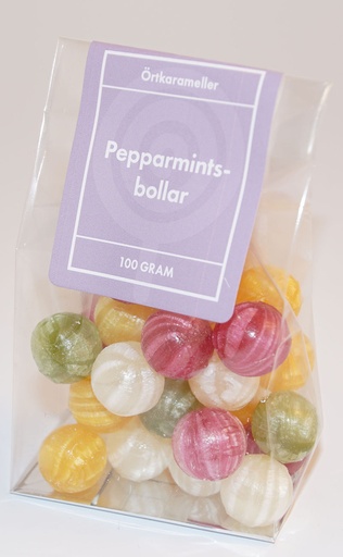 [P9151] Peppermint balls herbal candies in stand-up pouch 100g