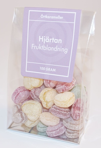 [P9161] Hearts mixed fruit herbal candies in stand-up pouch 100g