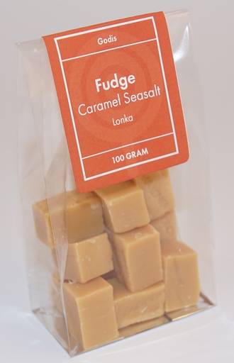 [P9407] Fudge Caramel seasalt Lonka pack in stand-up pouch 100g