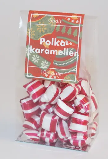 [P9411B] Polkakarameller GRENNA fp i ståpåse 100g