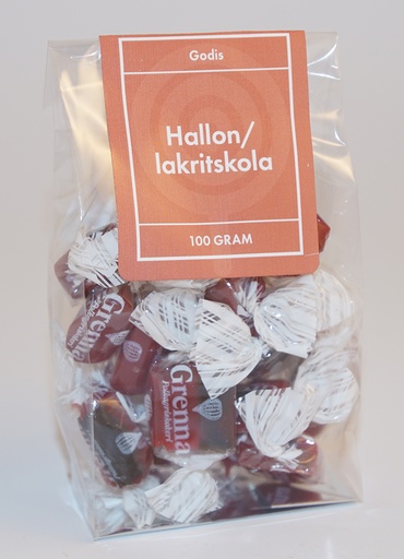 [P9514] Hallon/lakritskola GRENNA ståpåse 100g