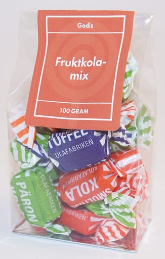 [P9558] Fruktkolamix kolafabriken fp i ståpåse 100g