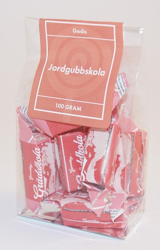 [P9740] Jordgubbskola MORMOR LISAS fp i ståpåse 100g
