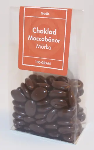 [P9744] Choklad moccabönor MÖRK ståpåse 75g