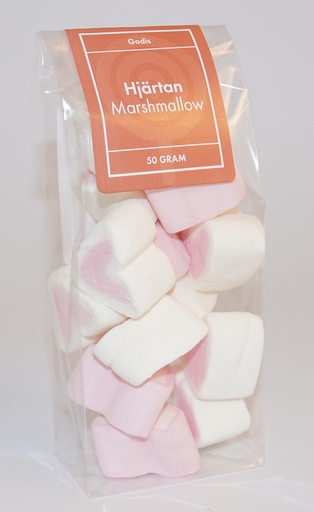 [P9755] Hjärtan marshmallow i påse 50g
