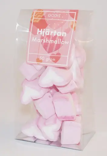 [P9755B] Hjärtan marshmallow i påse 50g