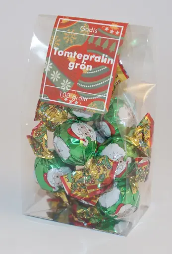 [P9901B] Santa praline GREEN pack in stand-up pouch 100g