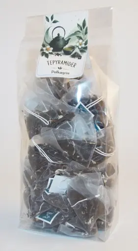 [RT528] Pyramidte Polkagris svart 40st PÅSE