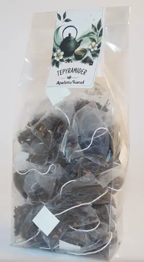 [RT534] Pyramidte Apelsin/kanel svart 40st PÅSE