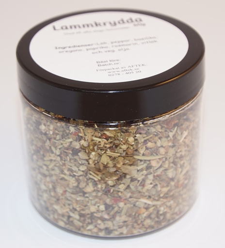 [S121D] Lammkrydda fp i petburk med svart lock 60g