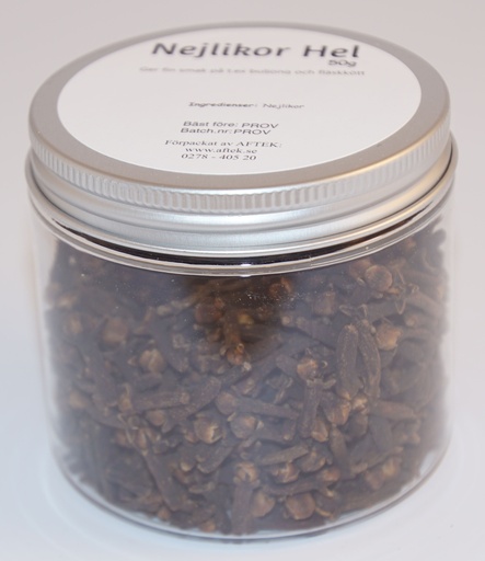 [S152B] Cloves whole pack in PET jar with silver lid 50g