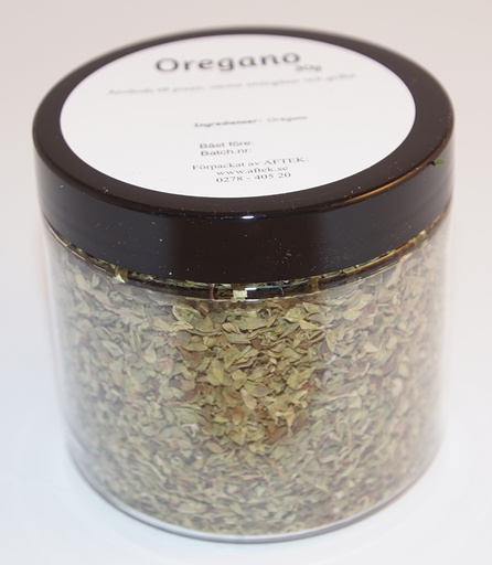 [S160D] Oregano i PET-burk med svart lock 30g