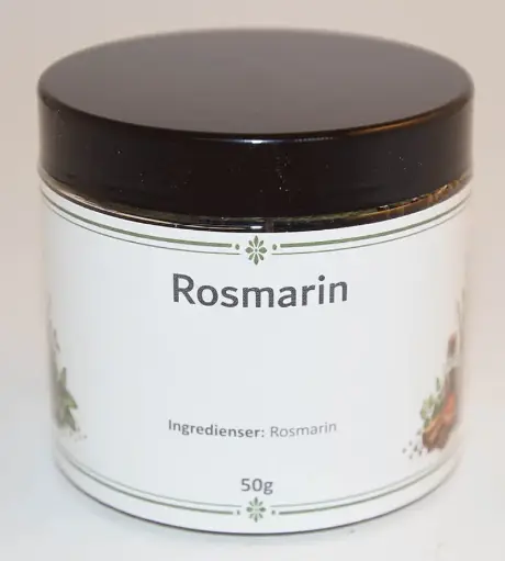 [S192D] Rosmarin fp i petburk med svart lock 50g