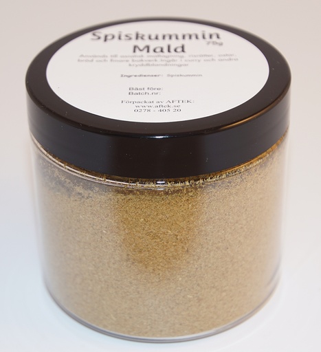 [S217D] Spiskummin mald fp i petburk med svart lock 75g