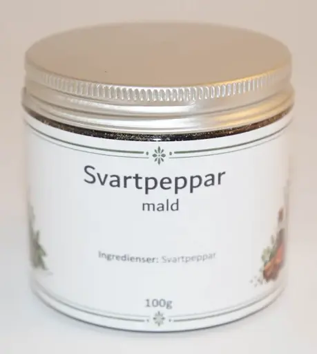 [S223B] Svartpeppar mald fp i petburk med silverlock 100g