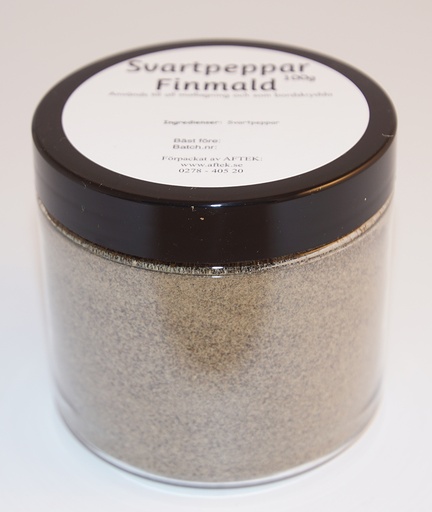 [S223D] Black pepper ground pack in PET jar with black lid 100g