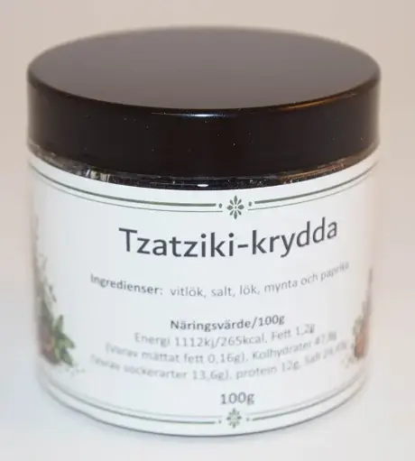 [S231D] Tzatziki i petburk med svartlock 100g