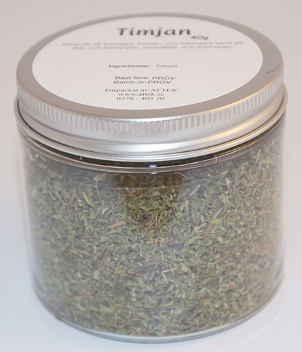 [S233B] Thyme pack in PET jar with silver lid 40g
