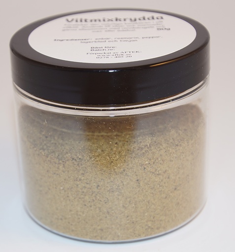 [S251D] Viltmixkrydda fp i petburk med svart lock 100g