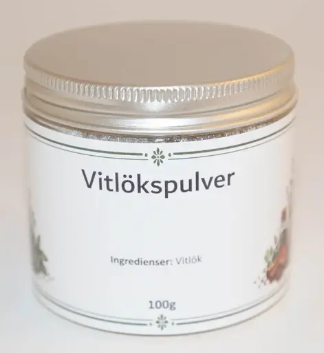 [S254B] Garlic powder pack in PET jar with silver lid 100g