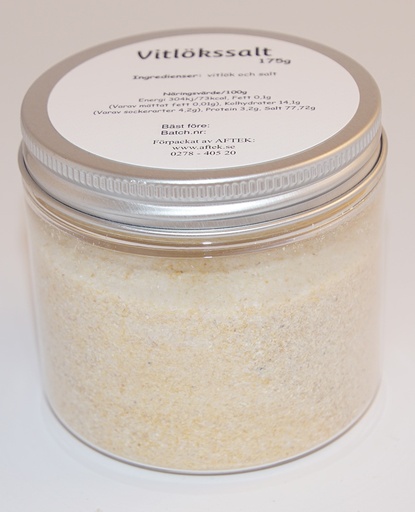 [S255B] Garlic salt pack in PET jar with silver lid 175g