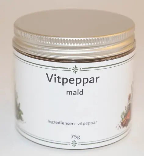 [S256B] Vitpeppar mald fp i petburk med  silverlock 75g