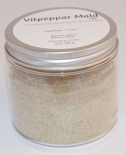 [S256B] Vitpeppar mald fp i petburk med  silverlock 75g