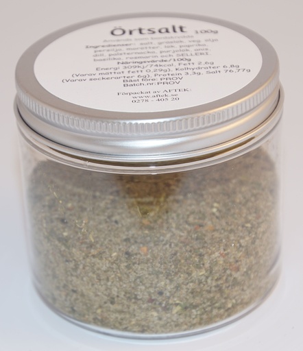 [S280B] Herb salt pack in PET jar with silver lid 100g