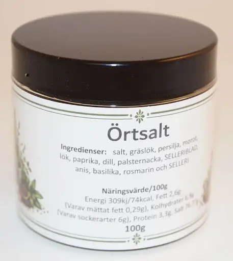 [S280D] Herb salt pack in PET jar with black lid 100g