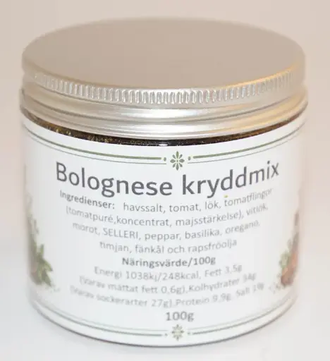 [S283B] Bolognese kryddmix fp i petburk med silverlock 100g