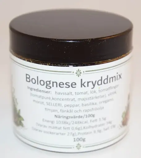 [S283D] Bolognese spice mix pack in PET jar with black lid 100g