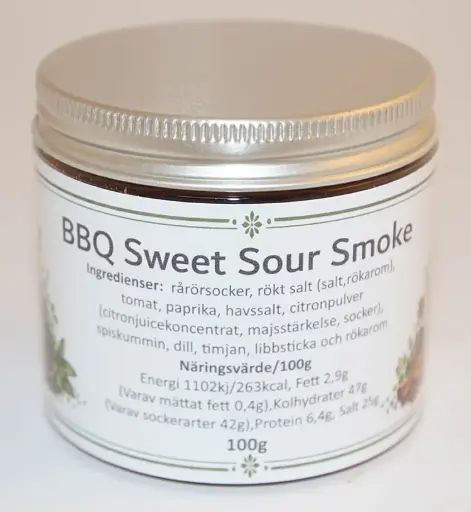 [S286B] BBQ Sweet Sour Smoke pack in PET jar with silver lid 100g