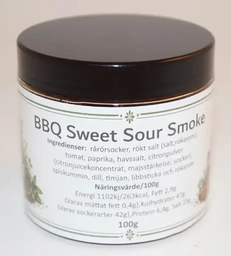 [S286D] BBQ Sweet Sour Smoke pack in PET jar with black lid 100g