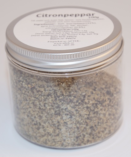 [S28B] Citronpeppar fp i petburk med silverlock 100g