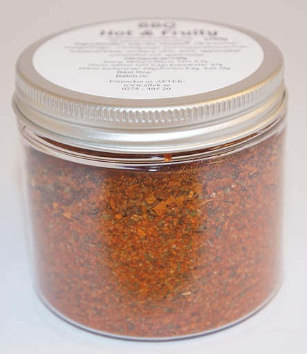 [S294B] BBQ Hot and fruity fp i petburk med silverlock 100g