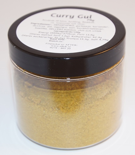 [S29D] Curry yellow pack in PET jar with black lid 75g